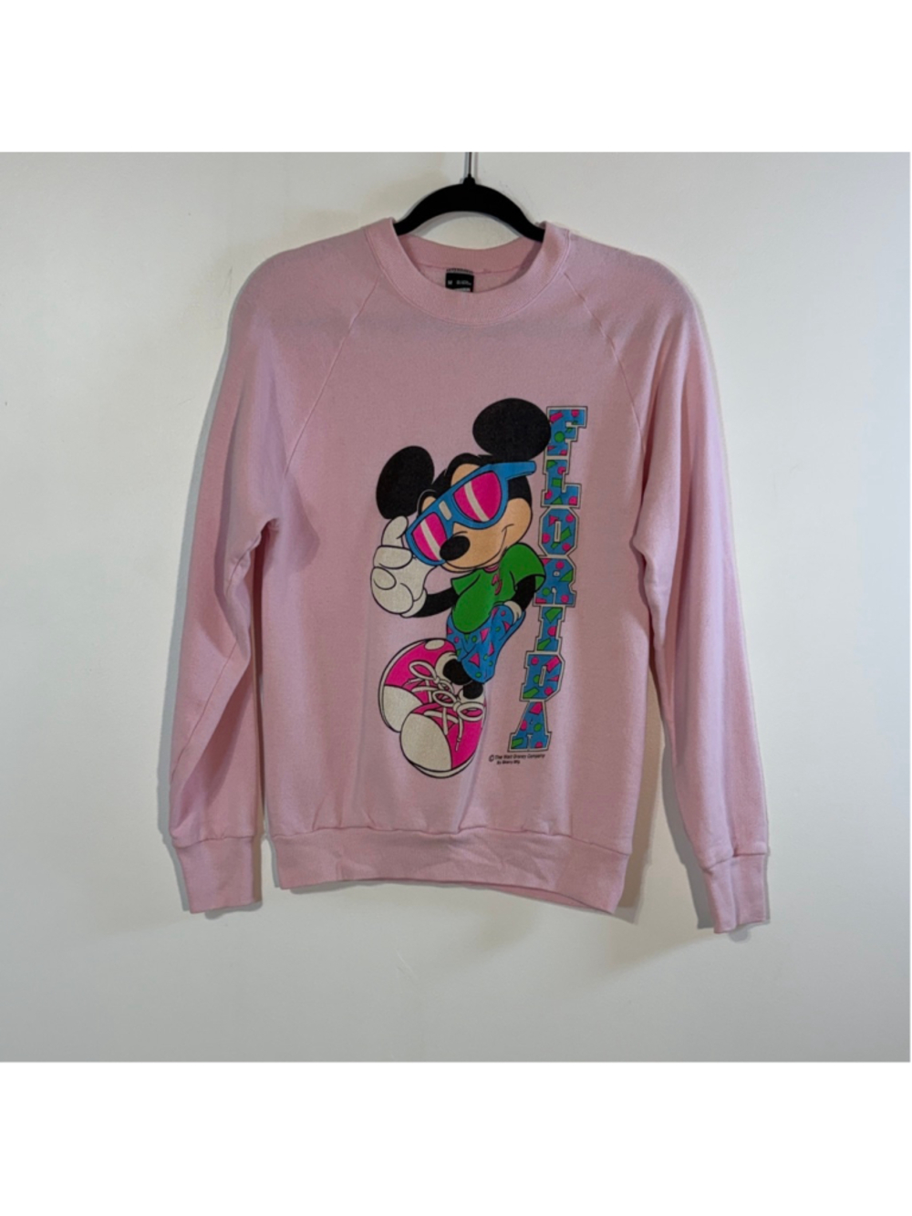 Vintage Screen Stars Mickey Mouse Florida Sweatshirt Women’s Medium Pink Disney